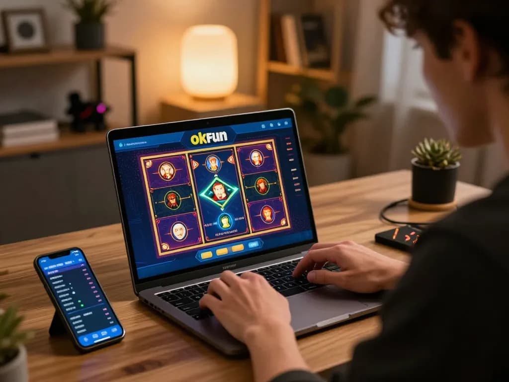 Engaging with the okfun app for online casino betting, showcasing vibrant game graphics and strategic gameplay.
