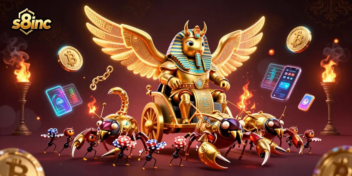 Join the excitement at s8inc, featuring a dazzling 3D cartoon casino scene with vibrant characters and gambling elements.