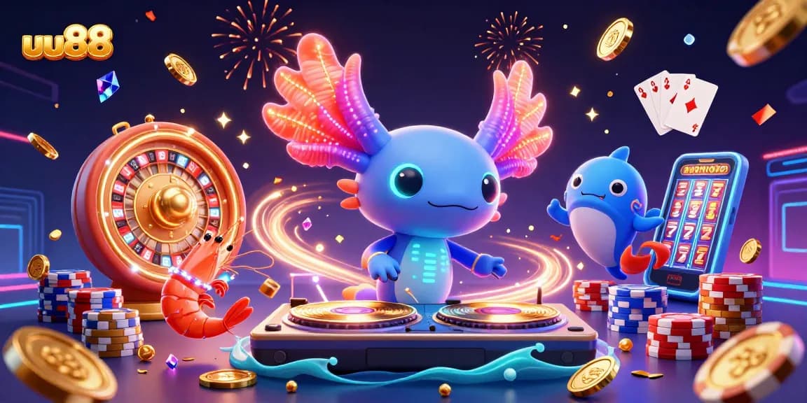 Spin golden reels and jackpot prizes in a vibrant, dynamic uu88 casino scene.