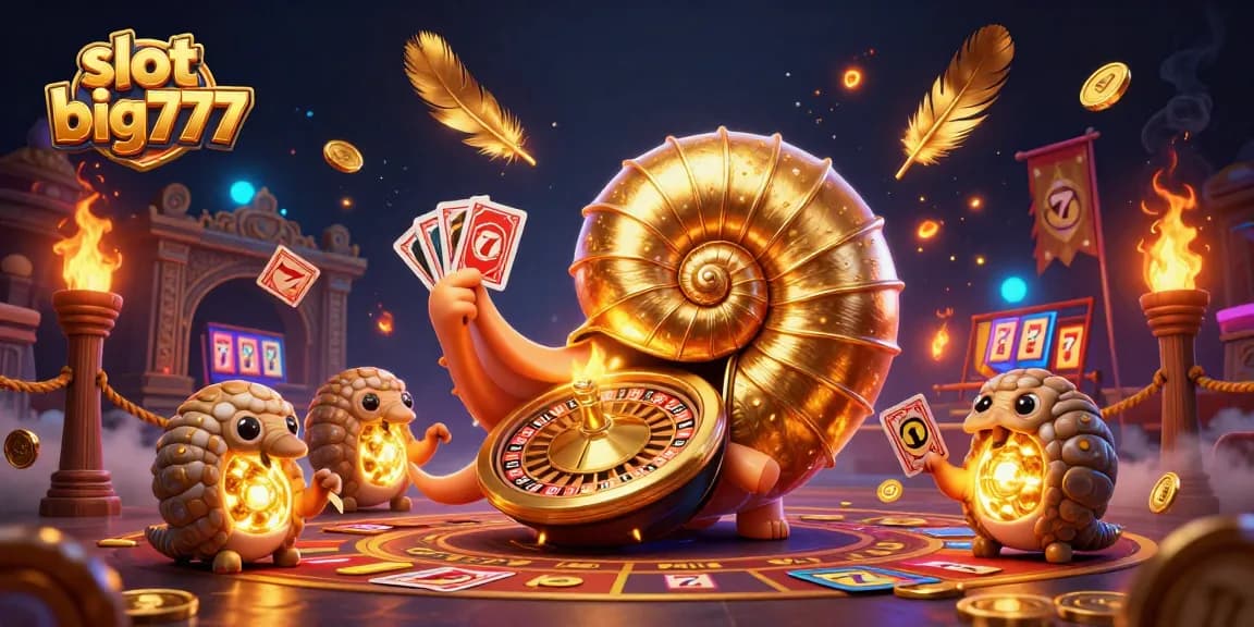 Engage with the vibrant slot big777 scene featuring 3D characters and casino elements.