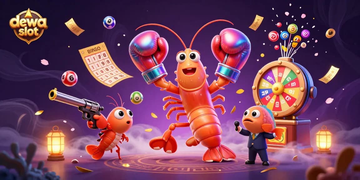 Experience the thrilling dewa slot with vibrant casino elements, featuring animated symbols and characters.