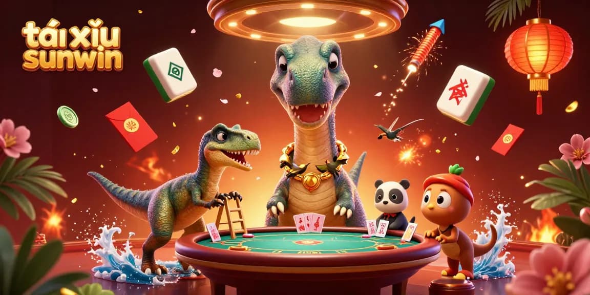 Tài xỉu Sunwin for an engaging gaming experience featuring whimsical characters and casino elements