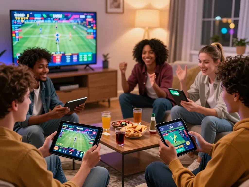 Friends enjoying the excitement of betting on TV88 platform, capturing the thrill of online gaming.