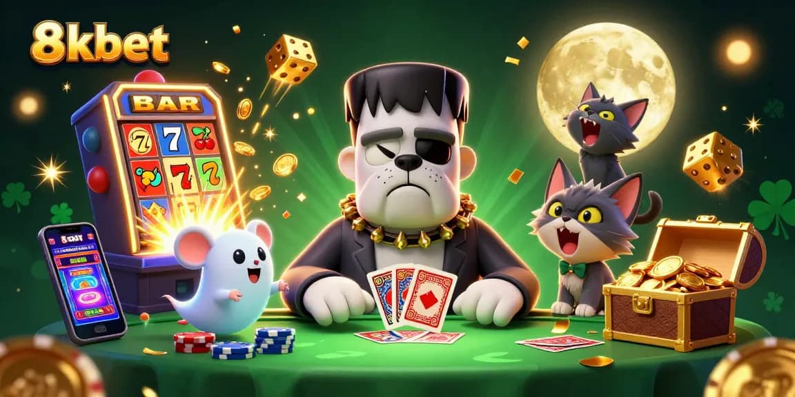 Engage with 8xbet as the monster dealer invites you to a thrilling card game amidst a jackpot explosion.