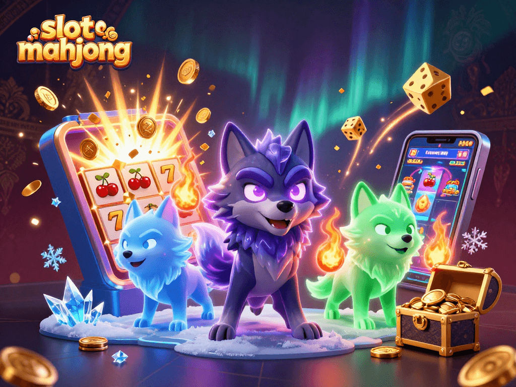 Spin to win with slot mahjong in this vibrant casino scene packed with excitement and energy.