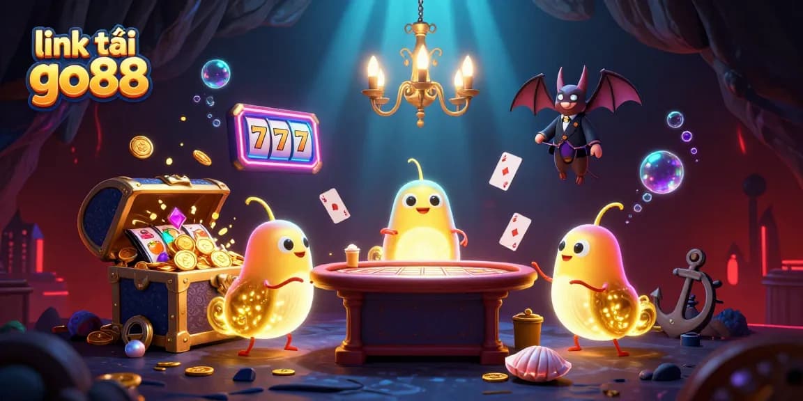 Light up your game with link tải go88 featuring bioluminescent characters in a vibrant casino scene.