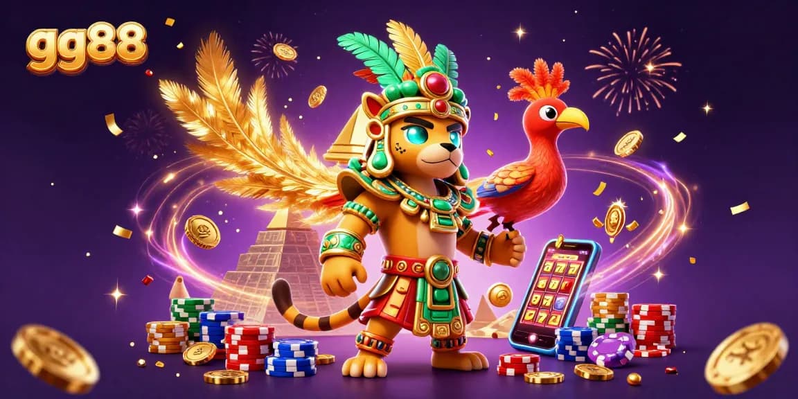 Spin the reels with gg88 for a thrilling gaming adventure featuring high-energy characters and casino elements.