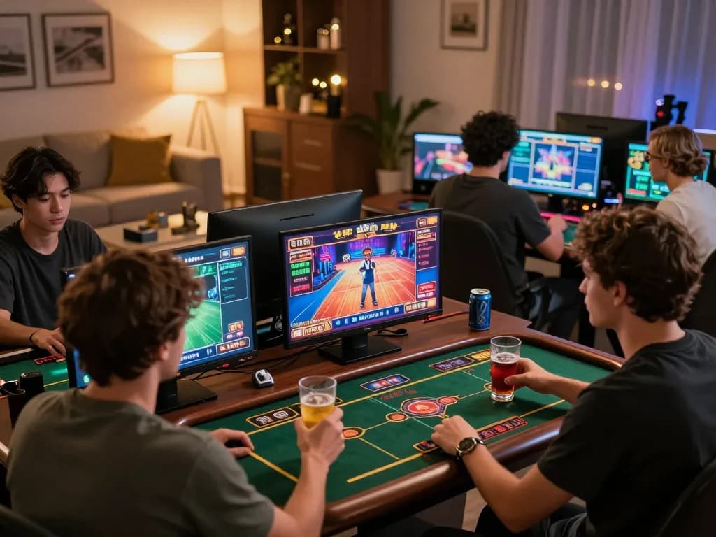 Engaging in king33 online live dealer games from home, showcasing multiplayer interactions and immersive casino experience.