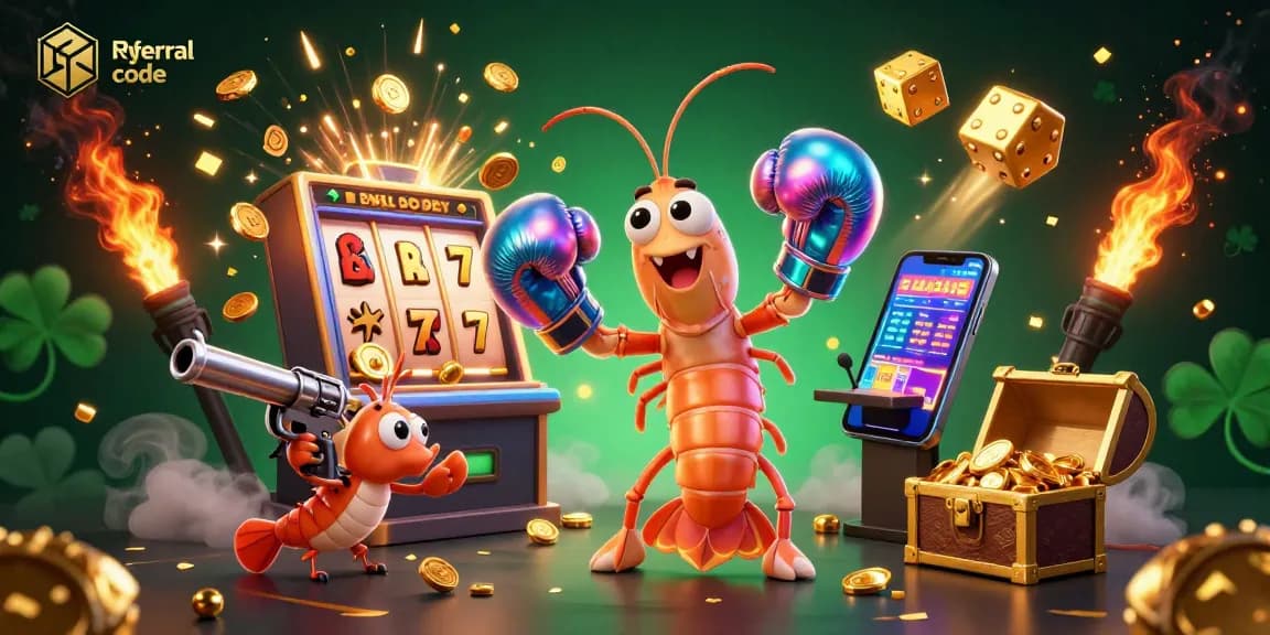 Spin to win with the Bybit referral code in a vibrant casino scene featuring lively characters and slot machines.