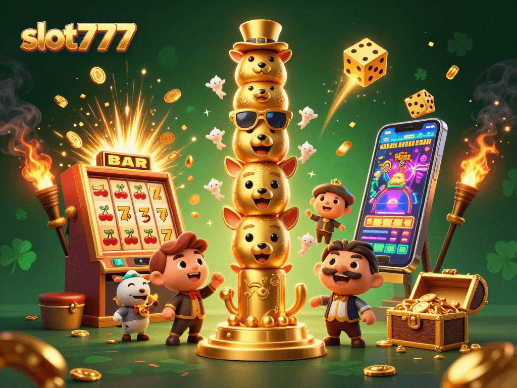 Experience thrilling wins with slot777, surrounded by vibrant casino themes and jackpot excitement.