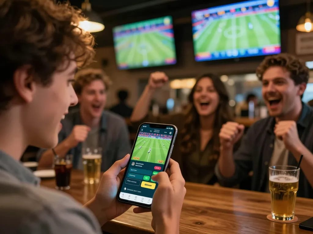 Experience the thrill of betting at 22bet app during live sports events with friends.