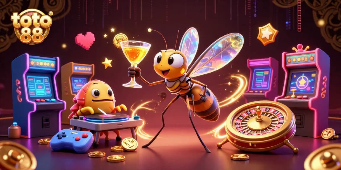 Experience thrilling action with toto 88 in a vibrant 3D casino scene featuring dynamic characters and elements.