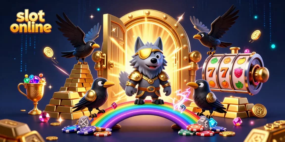 Experience the thrill of slot online games with vibrant characters and rich casino elements.