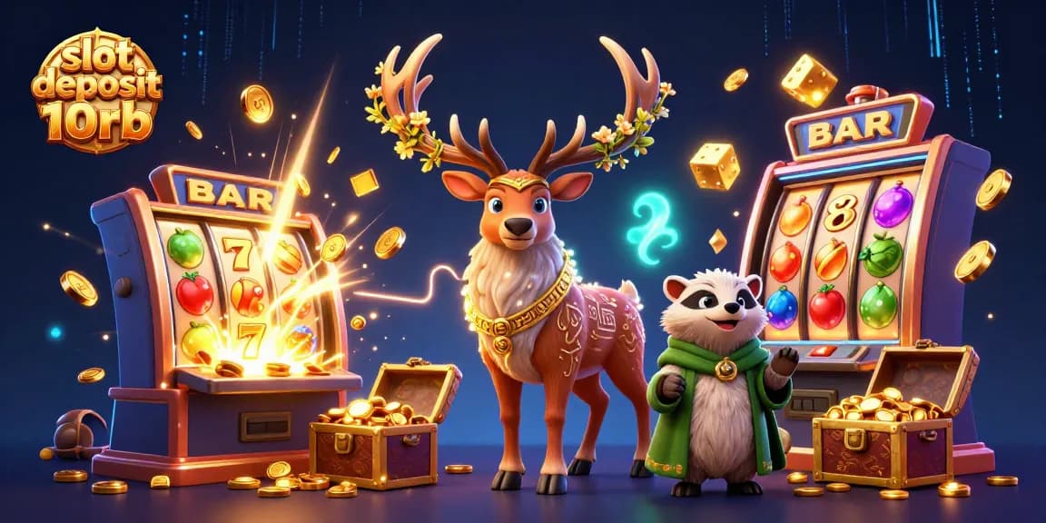 Experience the excitement of slot deposit 10rb with vibrant 3D characters and dynamic gambling elements.