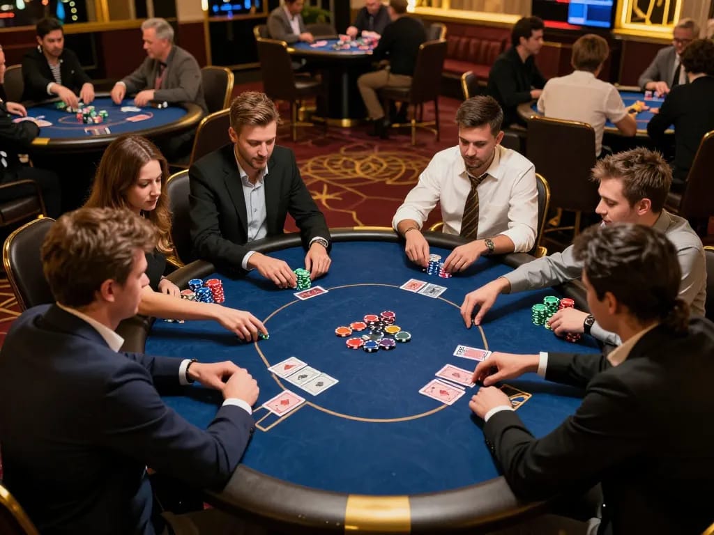 Experience the thrill of competitive poker at 888New with vibrant gameplay and strategic moments.