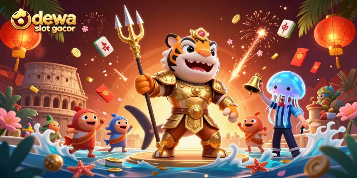 Memenangkan jackpot dengan Dewa Slot Gacor dalam arena permainan kasino yang meriah.