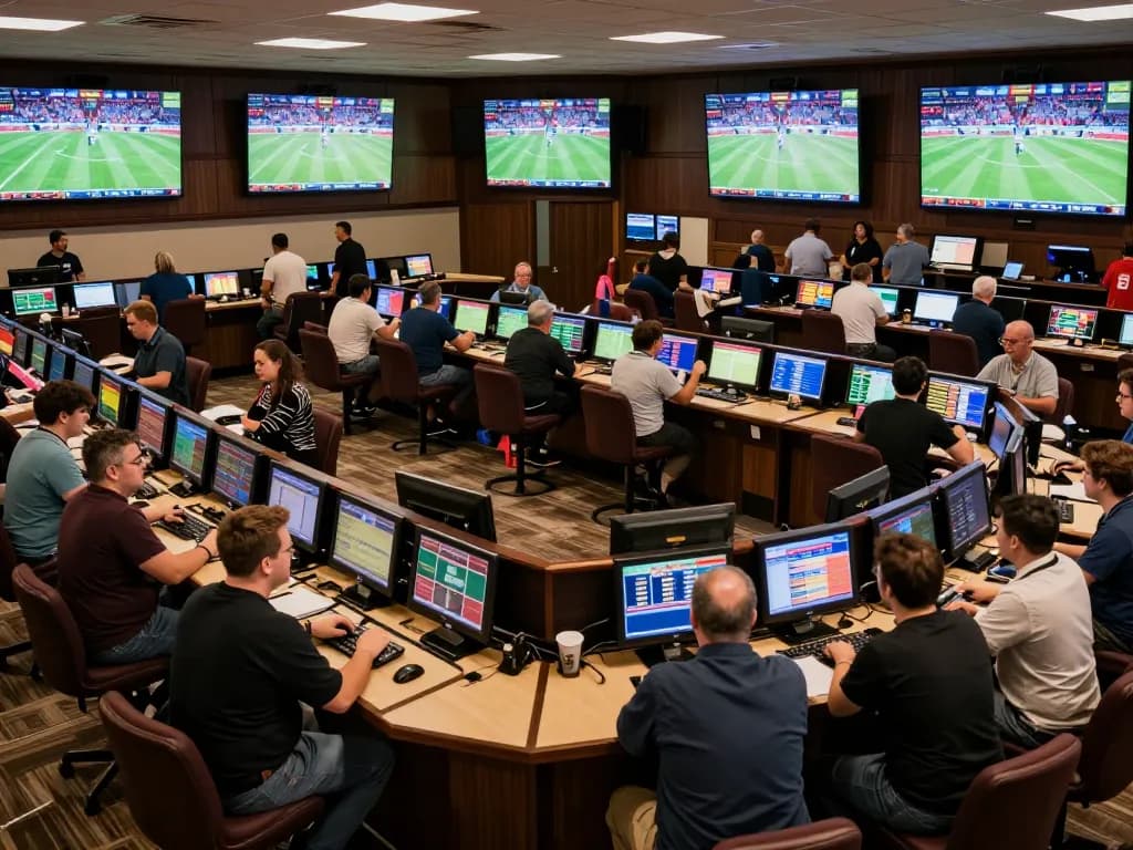 ta88 sports betting venue with engaged fans placing bets during live events