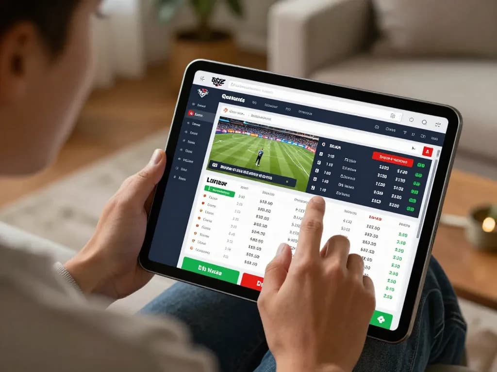 Experience thrilling sports betting on tip88 with your tablet in a cozy home setting.