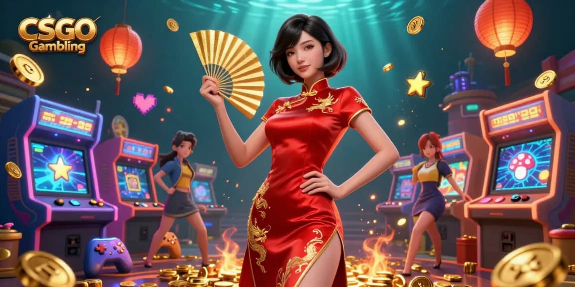 Terlibat dalam Perjudian CSGO dengan elemen arcade dinamis dalam suasana meriah.
