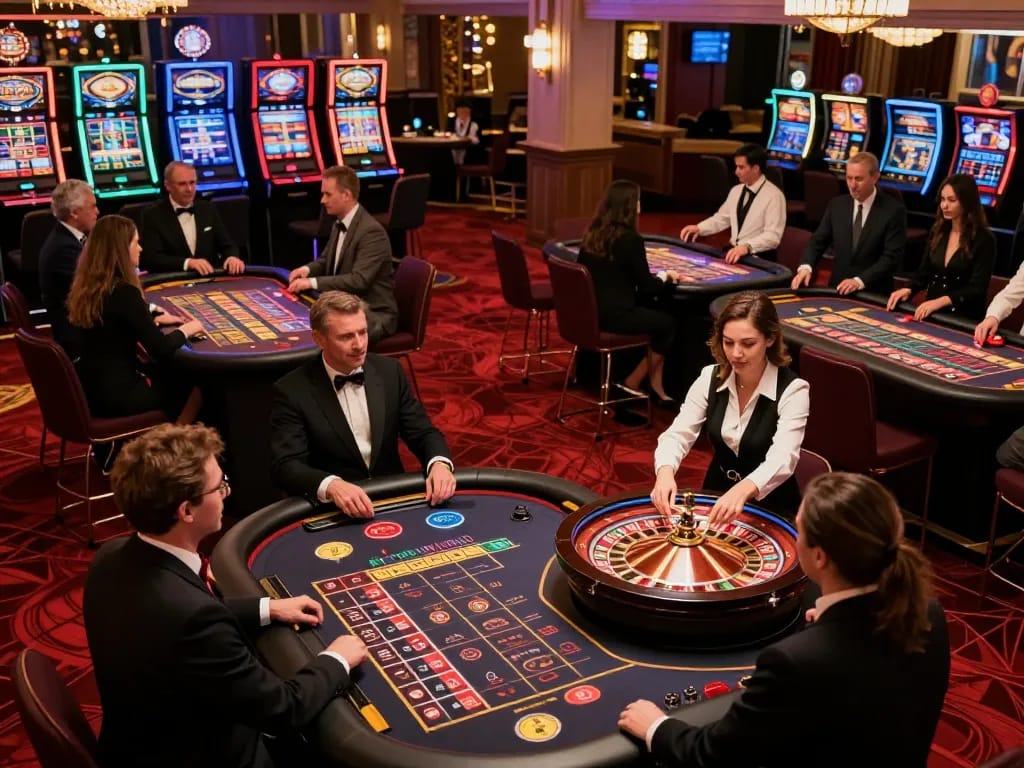 Players at ATQ casino enjoying an exhilarating roulette game amidst luxurious surroundings.