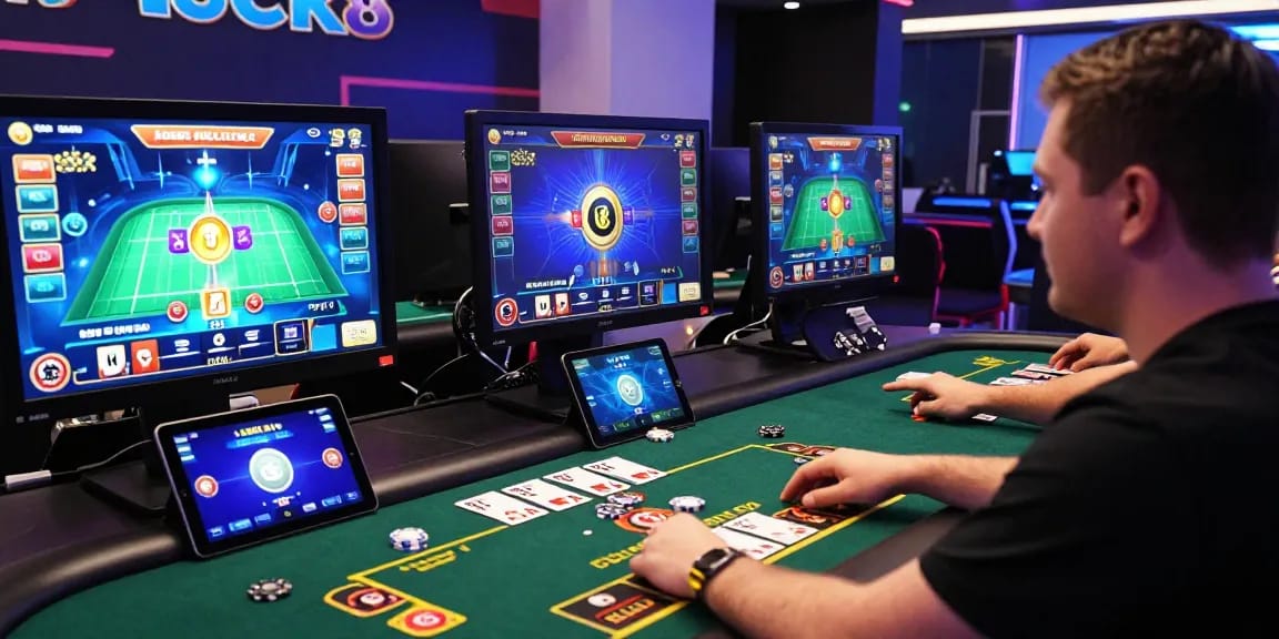 LUCK8 online gambling platform showcasing live dealer games with vibrant graphics and interactive gaming experience.
