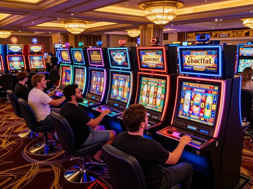 Players experiencing the excitement of Pragmatic Slot gaming session in a dynamic casino atmosphere