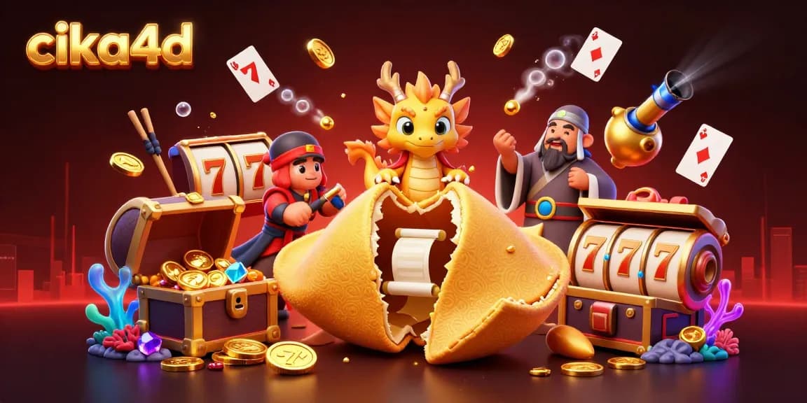 Witness cika4d's exciting slot game world, featuring characters and vibrant casino elements.