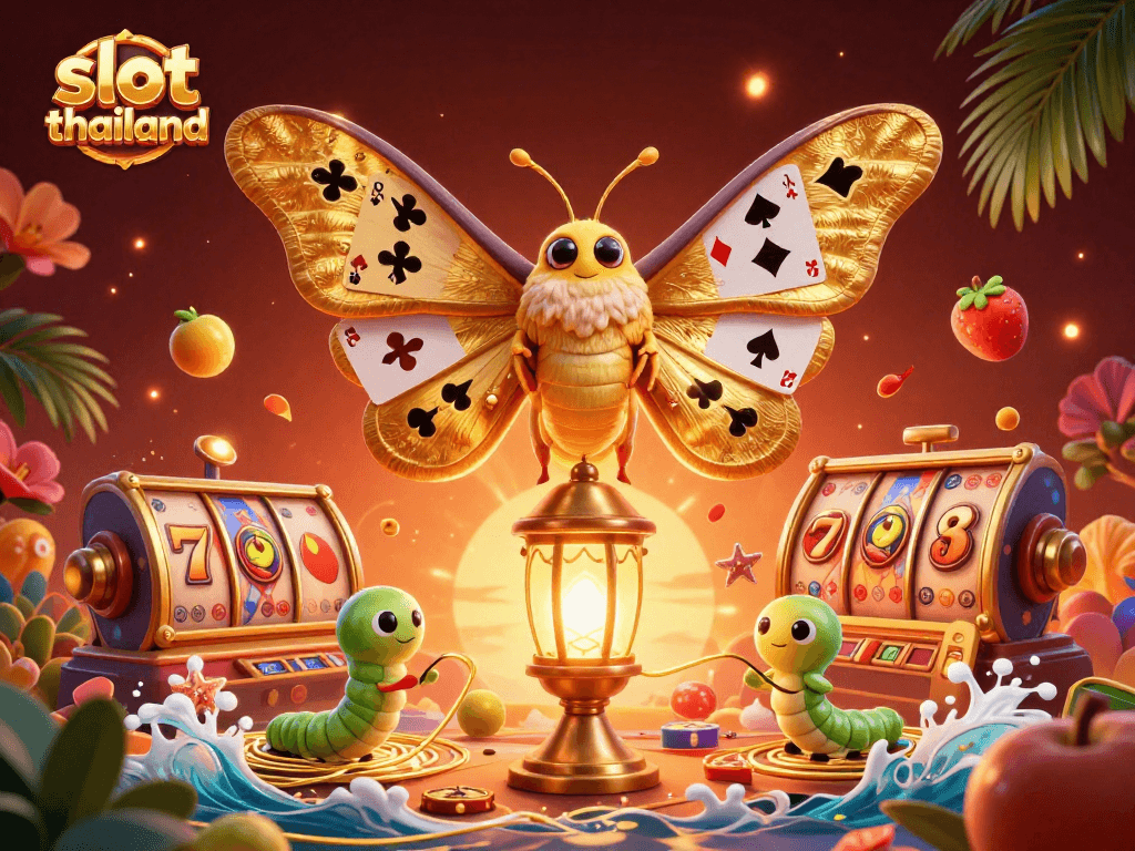 Experience the thrilling slot thailand with vibrant fruit symbols and jackpot excitement in a 3D casino illustration.