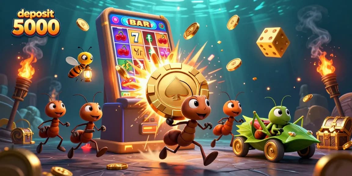 Experience thrill and fun with deposit 5000 in a vibrant casino scene filled with winning elements.