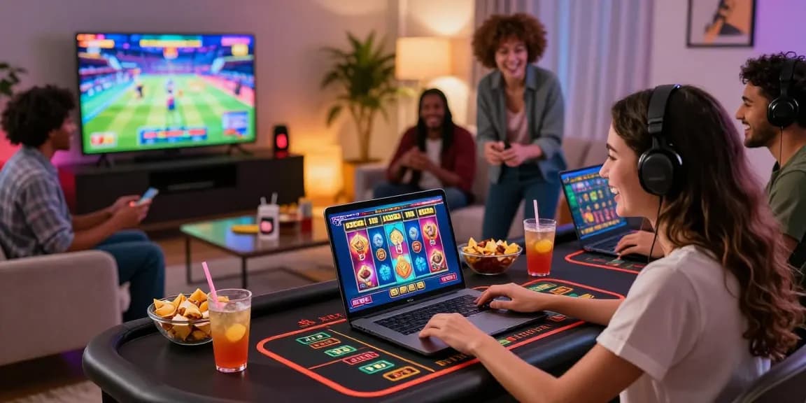 Young players enjoying a vibrant gaming experience at a credit card casino, highlighting the appeal of https://brcs.co.uk/ with colorful game interfaces.