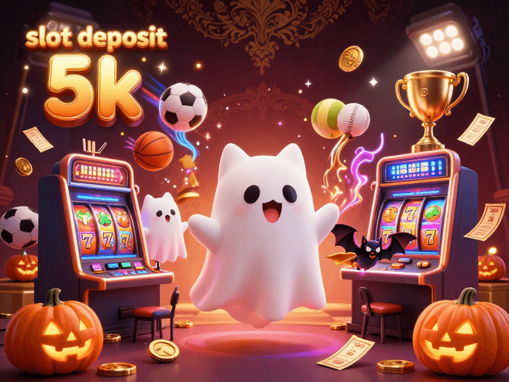 Engage with the vibrant world of slot deposit 5k featuring a ghost cat and dynamic slots.