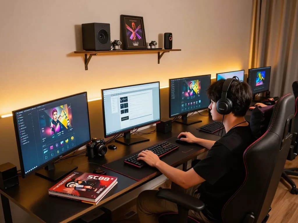 Player engaging with SC88 online casino platform on multiple screens for an immersive experience