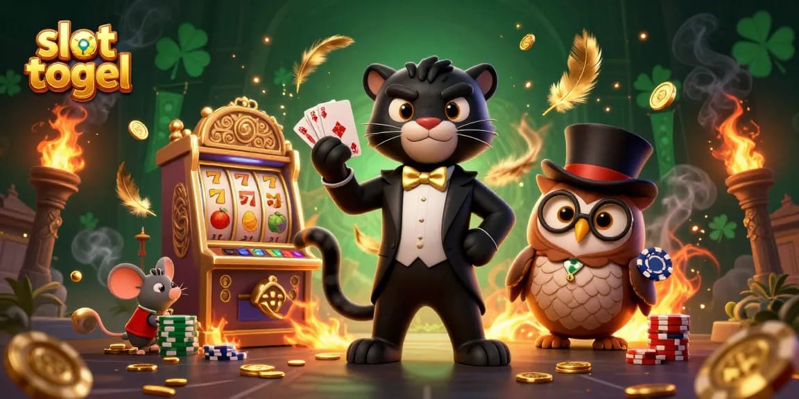 Engage with the captivating slot togel experience featuring a stylish panther, an owl, and a lucky mouse.