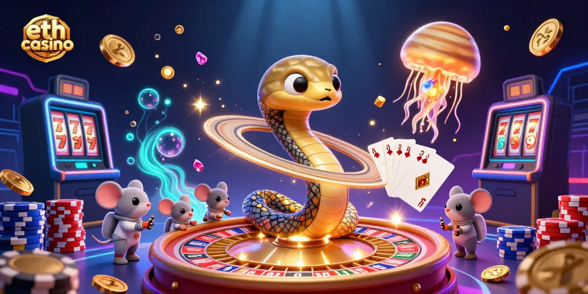 Engage with eth casino's vibrant 3D cartoon universe showcasing the thrilling gambling experience