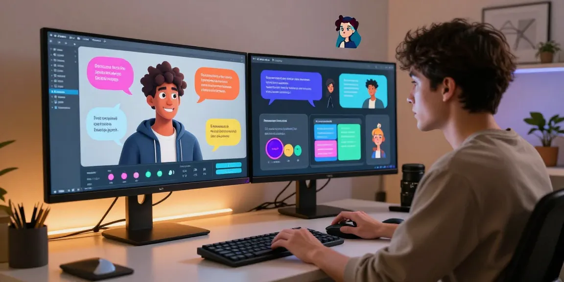 Tavern AI user shaping creative characters in a vibrant digital workspace, showcasing immersive AI interactions.