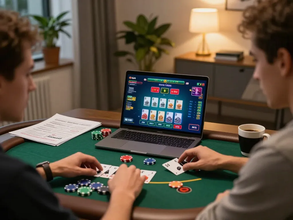 Engaging in online blackjack at home with lsa platform, showcasing strategic gameplay and relaxing atmosphere.