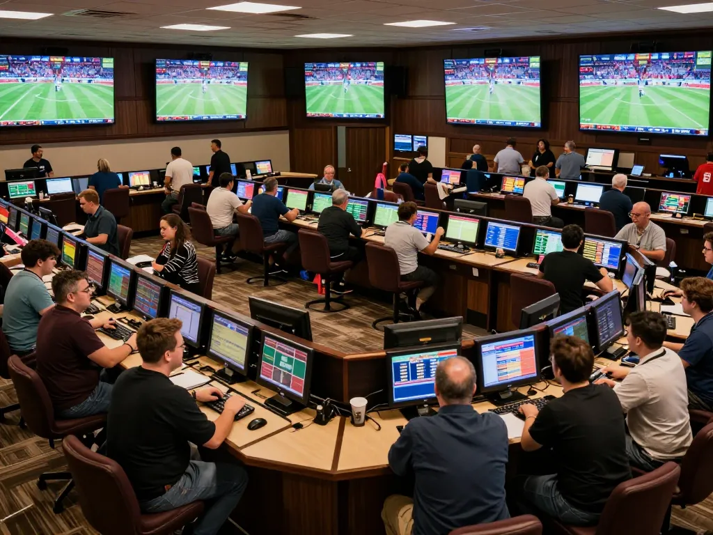 ta88 sports betting venue with engaged fans placing bets during live events