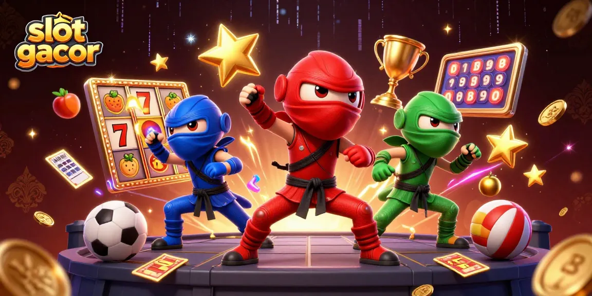 Experience excitement with slot gacor visuals featuring vibrant chameleons in synchronized poses.