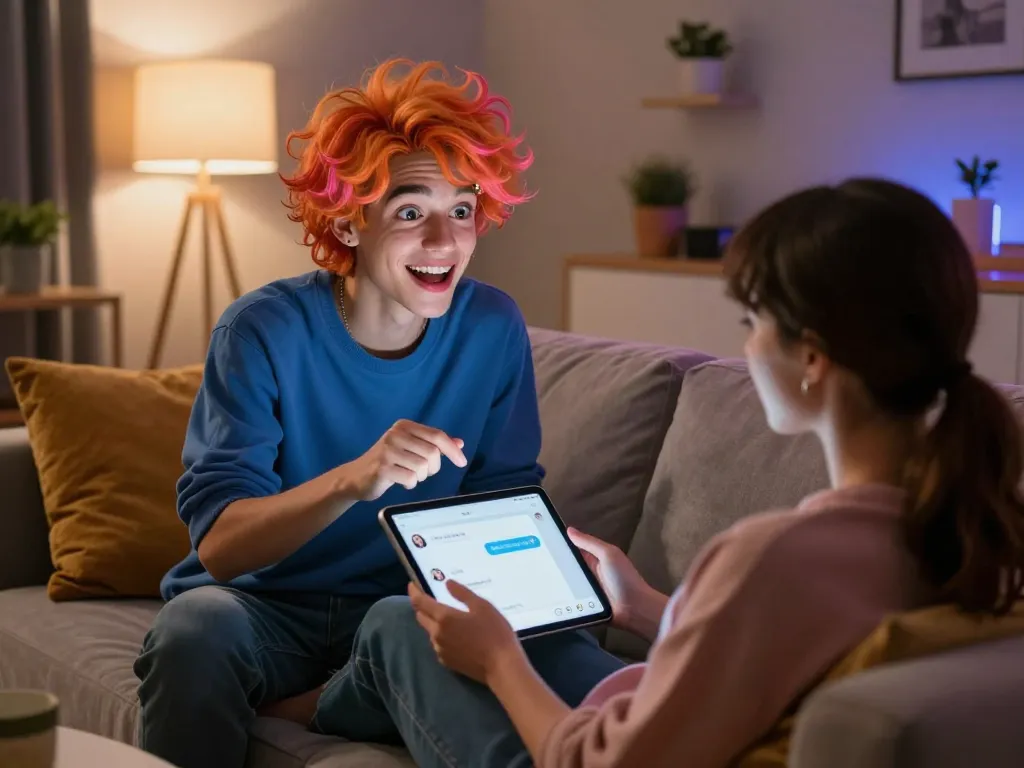 Engaging NSFW AI character interaction in a cozy scene with vibrant colors and inviting atmosphere