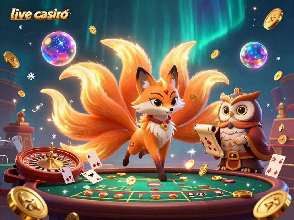 Pengalaman bermain live casino dengan karakter kartun terinspirasi, dan elemen permainan yang beraneka ragam.