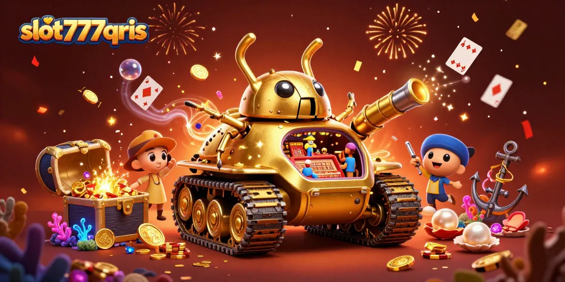 Experience the excitement of slot777qris with a vibrant casino scene featuring jackpot elements.