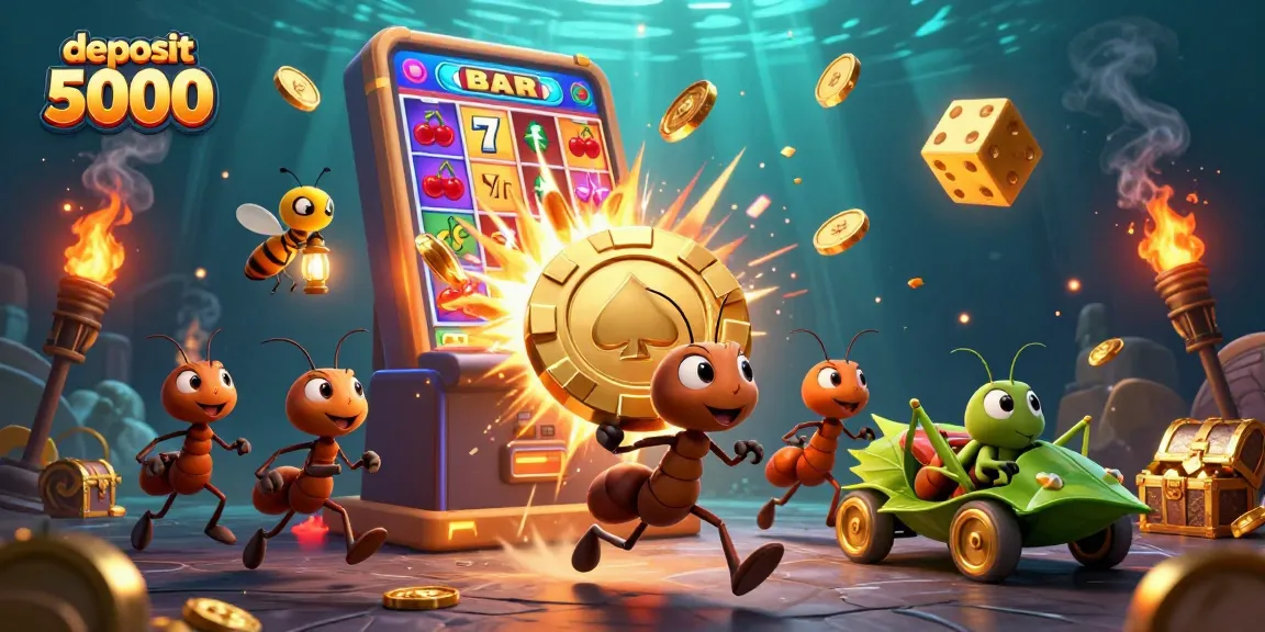 Experience thrill and fun with deposit 5000 in a vibrant casino scene filled with winning elements.