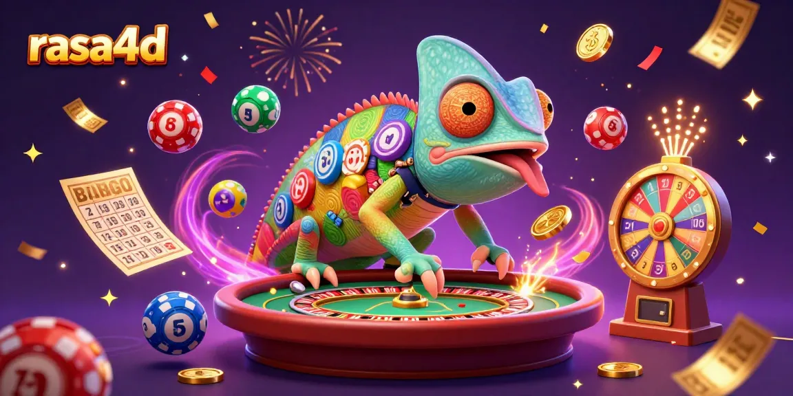 Permainan rasa4d menghasilkan koin emas dengan chameleon pemilik kasino.