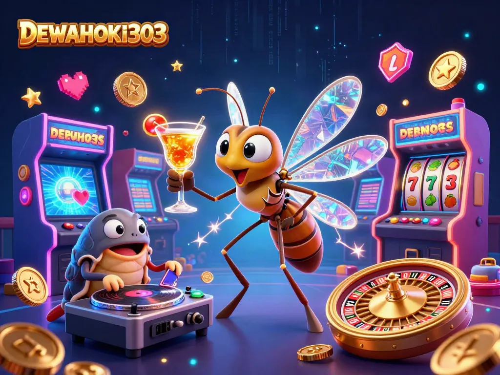 Jelajahi sensasi permainan slot di DEWAHOKI303 dengan karakter kasino yang unik dan penuh warna.