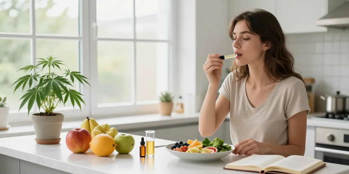 Is vaping legal in Cyprus? A scene showcasing natural wellness with CBD oil and organic hemp products in a bright kitchen.