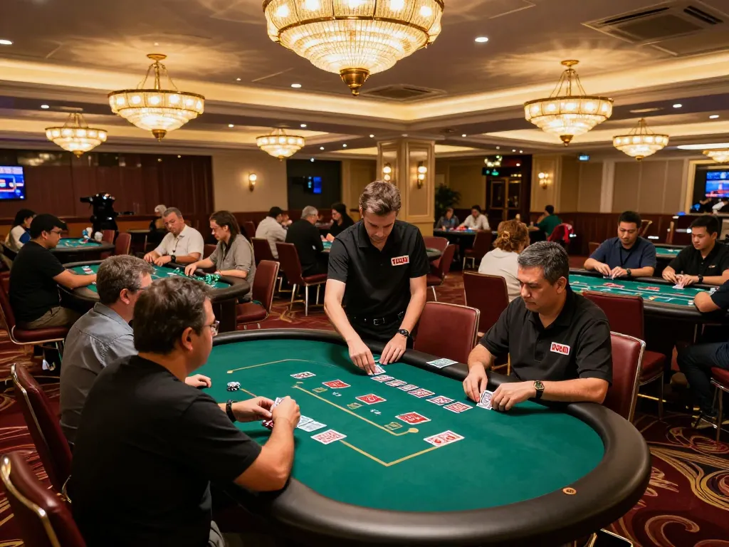 Players at TG88 casino engaged in thrilling poker games, showcasing strategy and excitement.