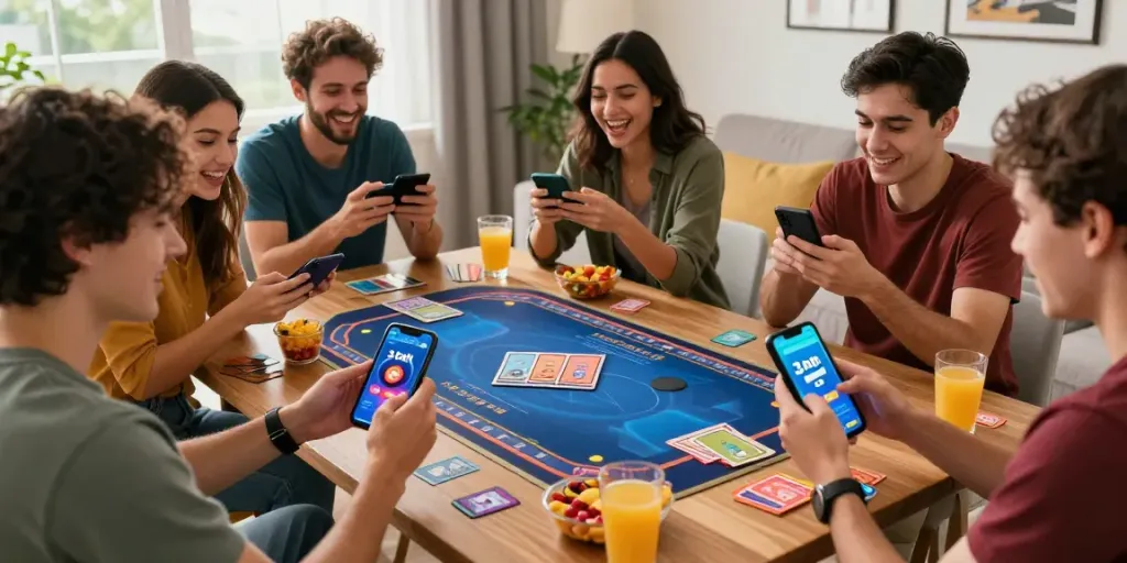 3 Patti No1 multiplayer gaming fun in a lively living room