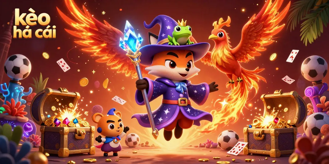 Engage in the action of betting with kèo nhà cái in this vibrant fantasy casino scene.