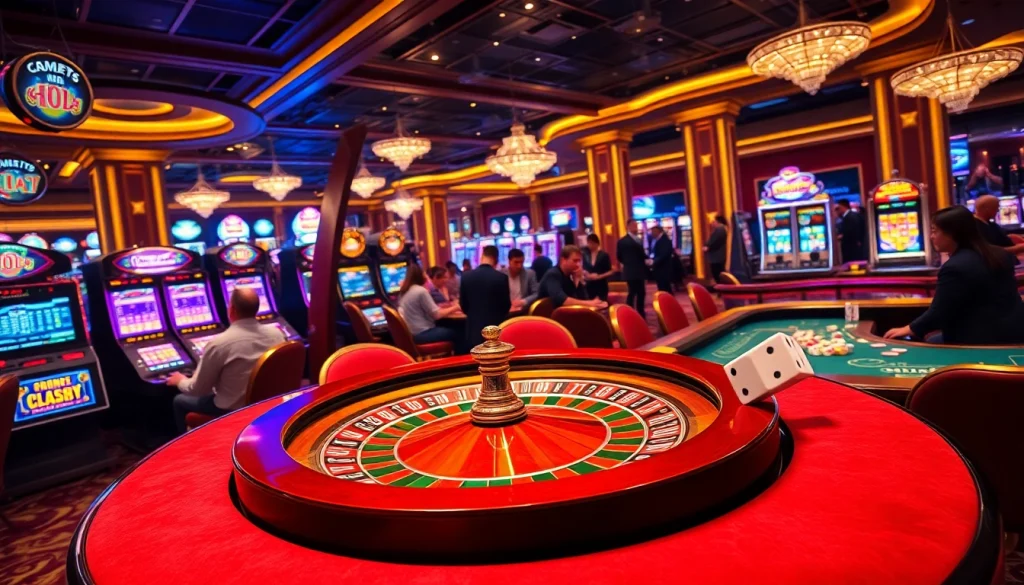 Experience the excitement of gambling at 8DAY, featuring roulette, slot machines, and high-stakes action.