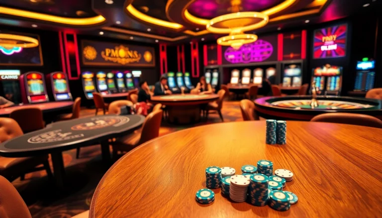 Experience the thrill of gambling at mm88 with vibrant casino games and luxury decor.